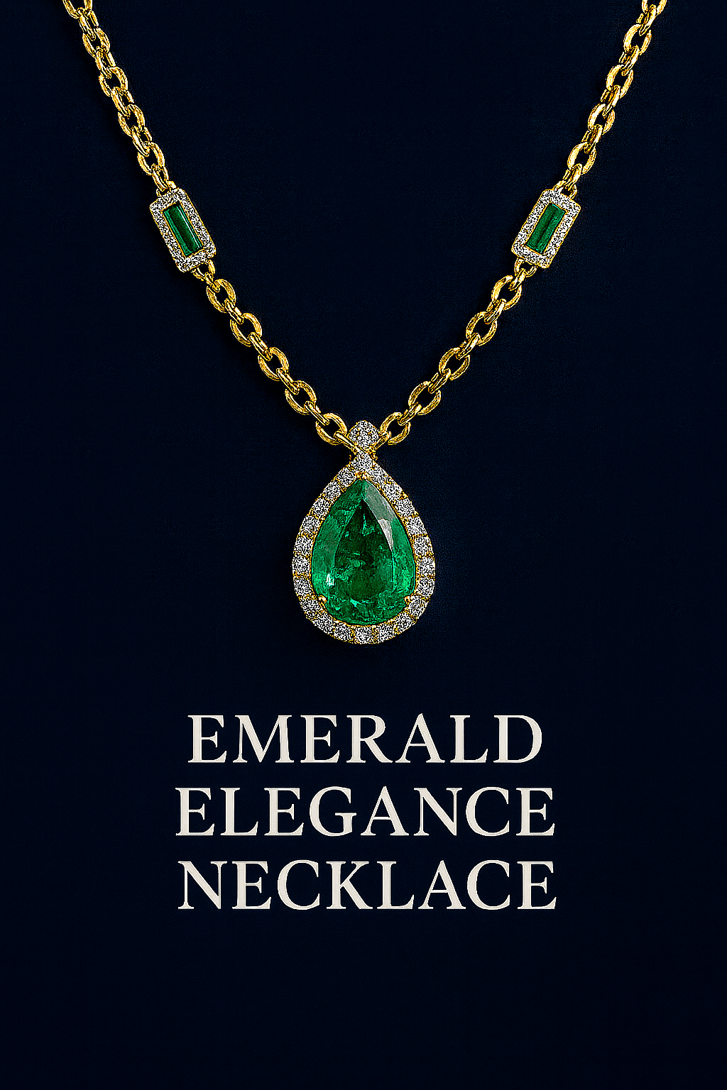 Premium gold necklace with emerald pendant - Pakkarath Jewellery
